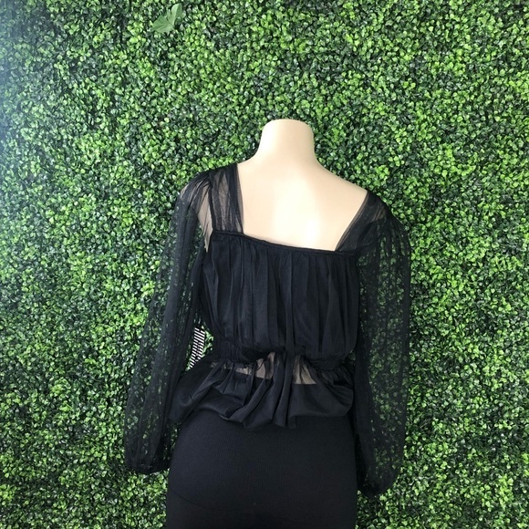 Sheer lace little black top - Picture 3 of 4